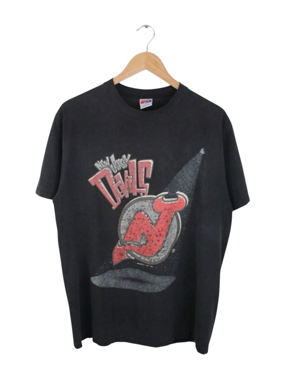 Vintage 1992 New Jersey Devils NHL T-Shirt USA Made Single Stitch Fade Mens L